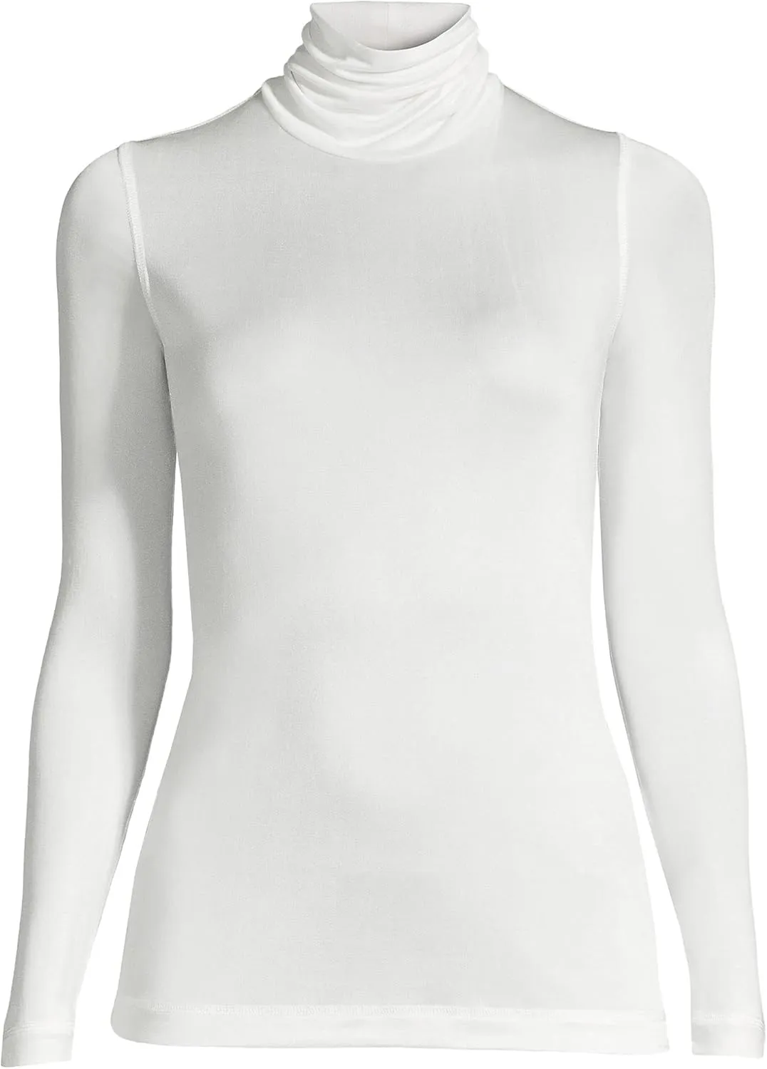 Lands' End Women's Silk Interlock Turtleneck Long Underwear Top