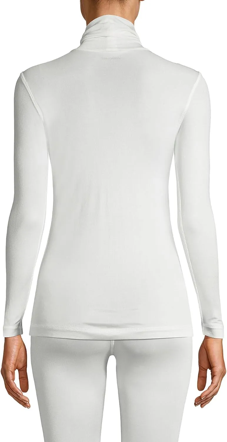 Lands' End Women's Silk Interlock Turtleneck Long Underwear Top