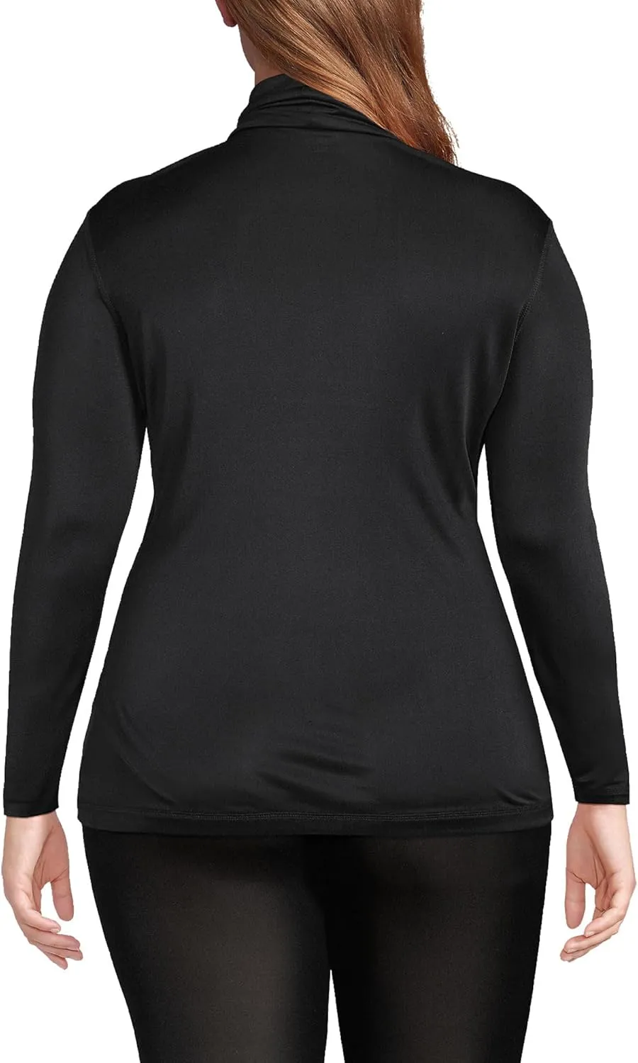 Lands' End Women's Silk Interlock Turtleneck Long Underwear Top