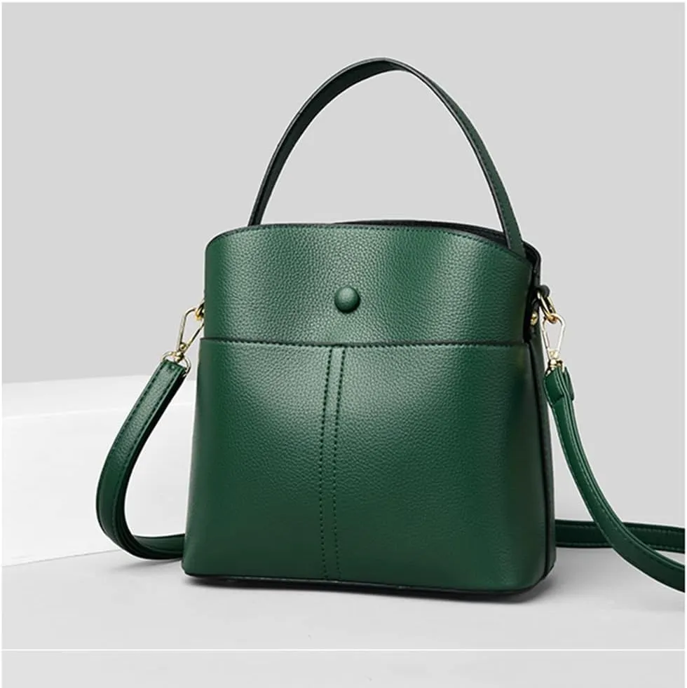 Large Leather Satchel Crossbody Bag for Women - Fashionable Blue Tote Handbag