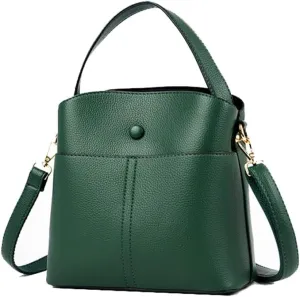 Large Leather Satchel Crossbody Bag for Women - Fashionable Blue Tote Handbag