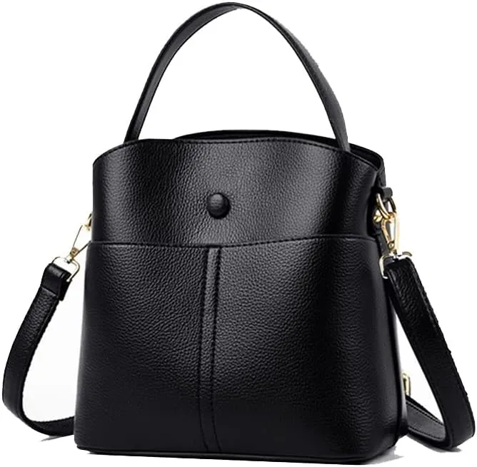 Large Leather Satchel Crossbody Bag for Women - Fashionable Blue Tote Handbag