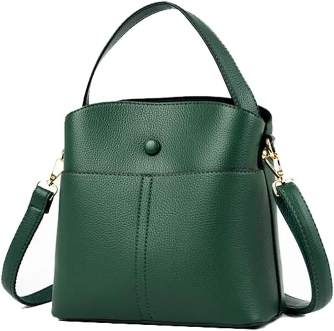 Large Leather Satchel Crossbody Bag for Women - Fashionable Blue Tote Handbag