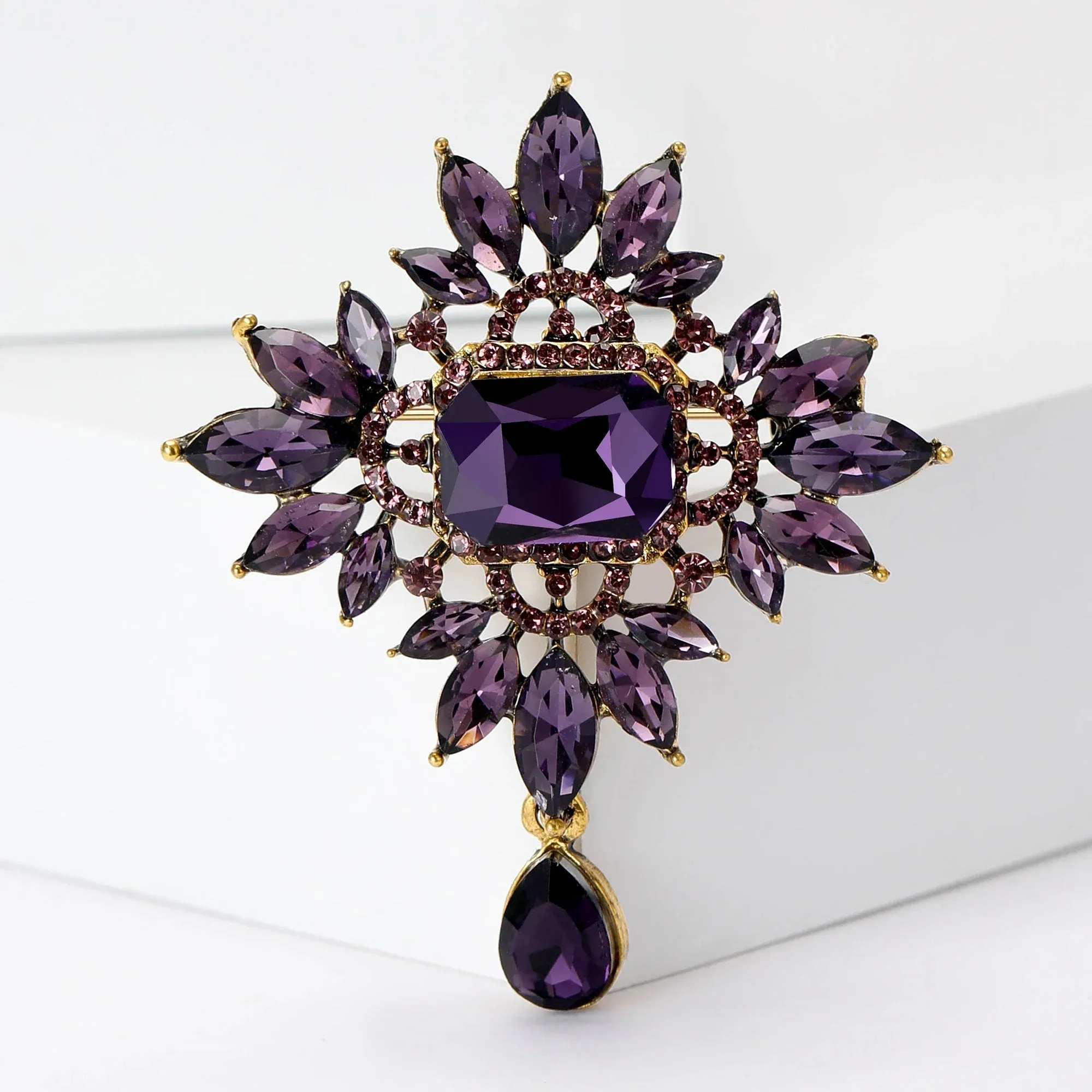 Malina Rhinestone Brooch Pin