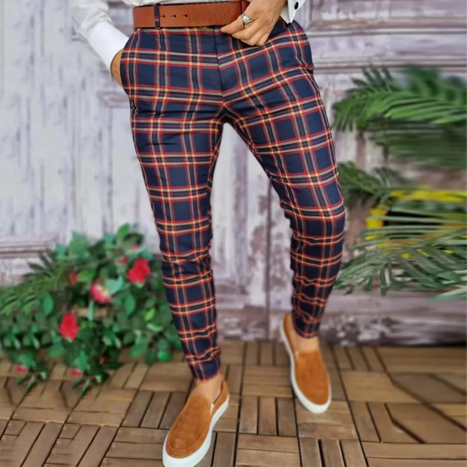 Men Slim Casual Pants Mens Relaxed fit Work Pants White Straight Leg Pants for Men Hiking Pants for Men Slim fit