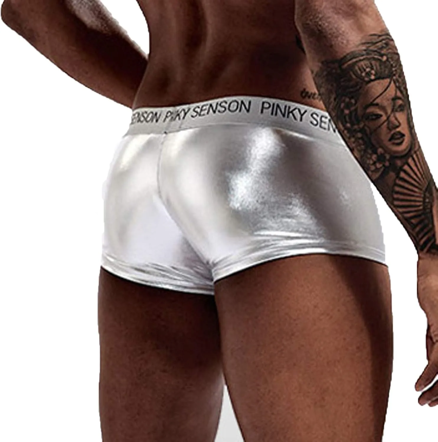 Men's Leather Underwear Big Bag Men's Shorts Sexy Creative Flat Angle Trunks Fashionable Boxers Briefs