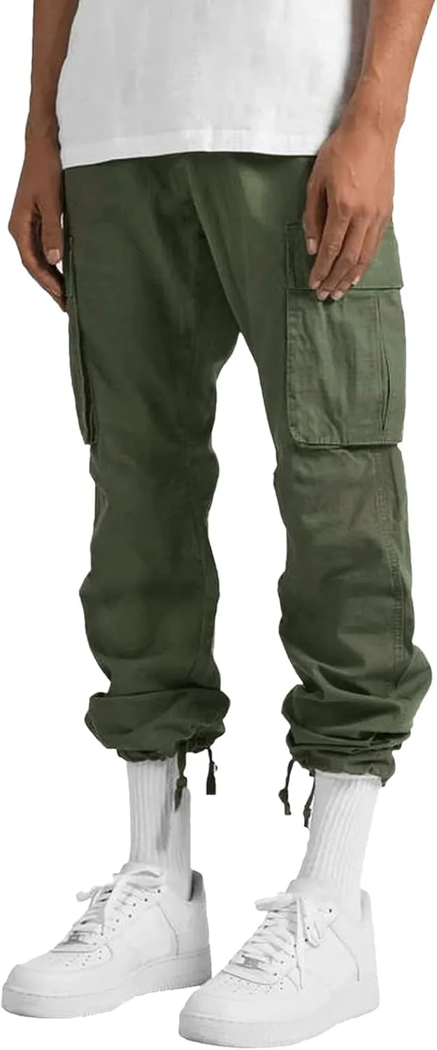 Mens Tactical Pants Cargo Sweatpants Heavyweight Baggy Pants with Pockets Joggers Pant Athletic Trousers