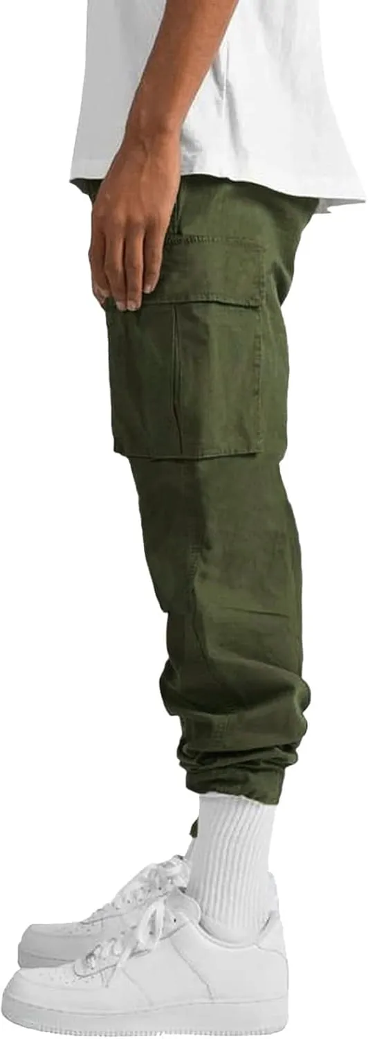 Mens Tactical Pants Cargo Sweatpants Heavyweight Baggy Pants with Pockets Joggers Pant Athletic Trousers