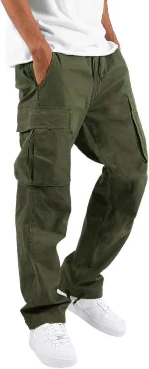 Mens Tactical Pants Cargo Sweatpants Heavyweight Baggy Pants with Pockets Joggers Pant Athletic Trousers