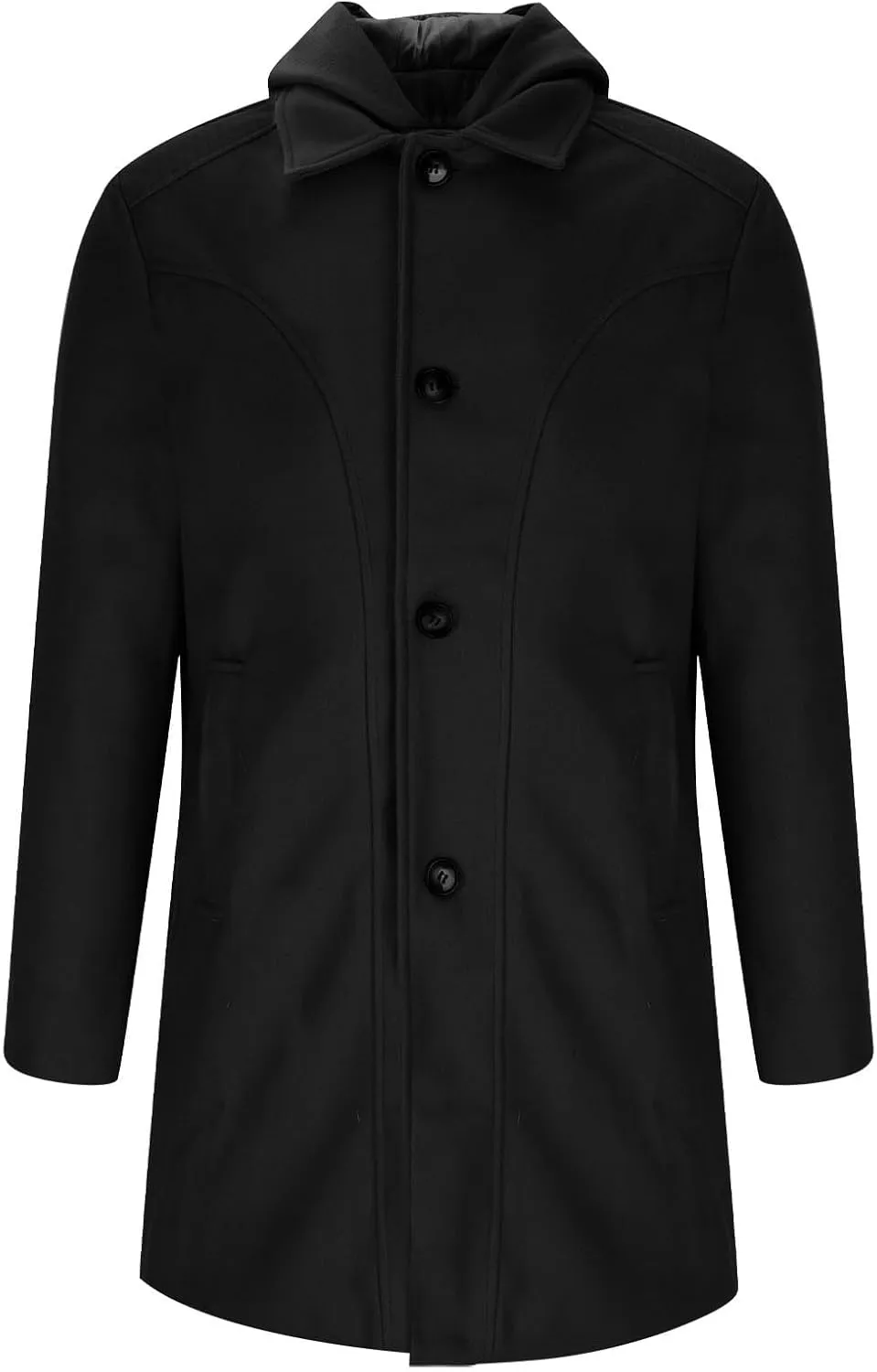 Men's Trench Coat Warm Notched Lapel Overcoat Elegant Single Breasted Peacoat Elegant Long Jacket Overcoat