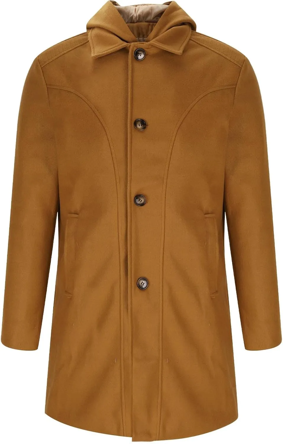 Men's Trench Coat Warm Notched Lapel Overcoat Elegant Single Breasted Peacoat Elegant Long Jacket Overcoat
