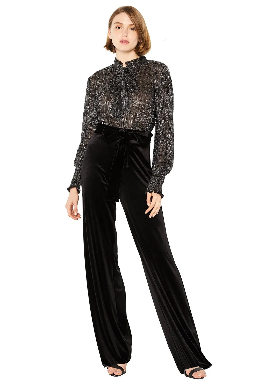 MISA - Panya Top in Metallic Black