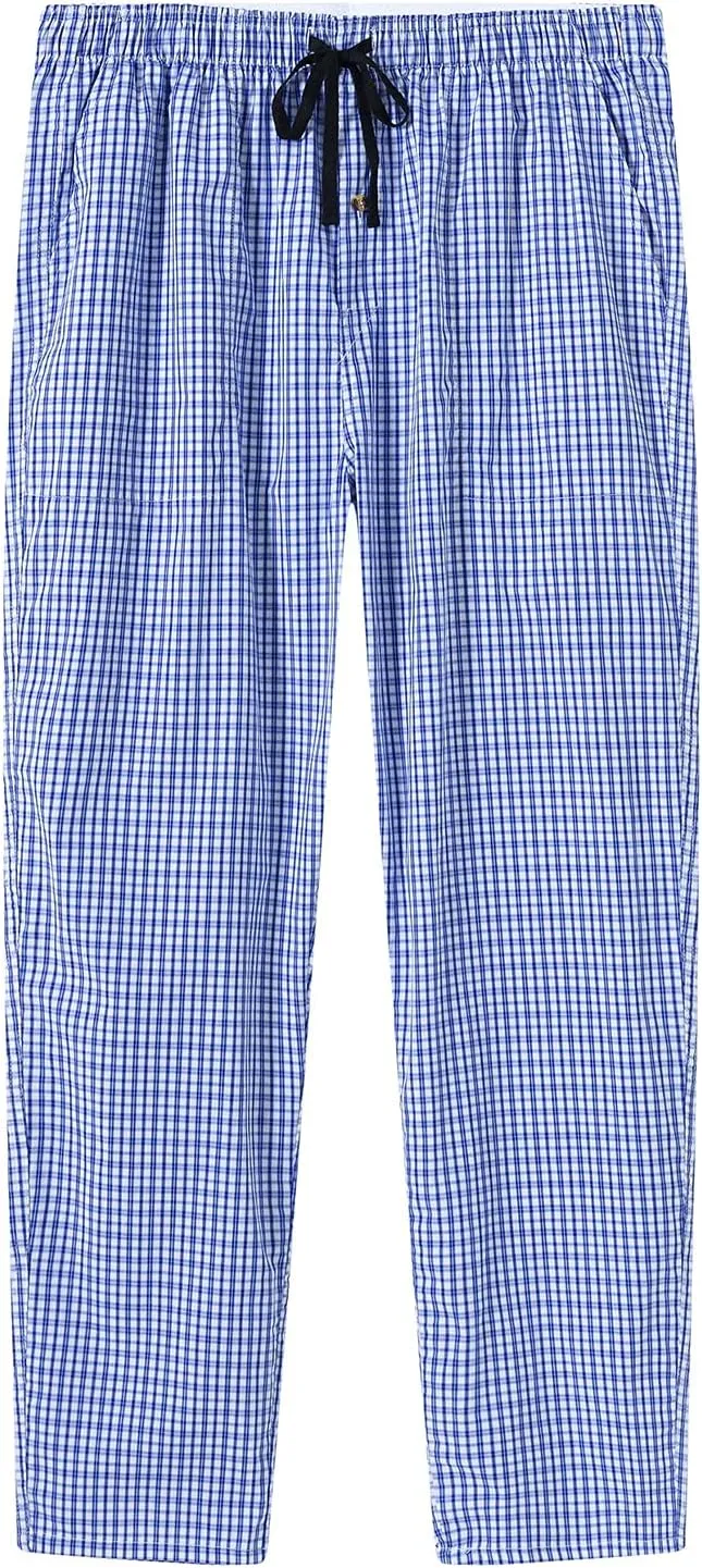 MoFiz Men's Pajama Bottom Pants Sleepwear Lounging Relaxed House PJS Pants with Drawstring Button Fly 3-Pack