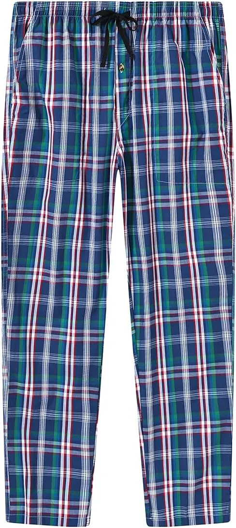 MoFiz Men's Pajama Bottom Pants Sleepwear Lounging Relaxed House PJS Pants with Drawstring Button Fly 3-Pack