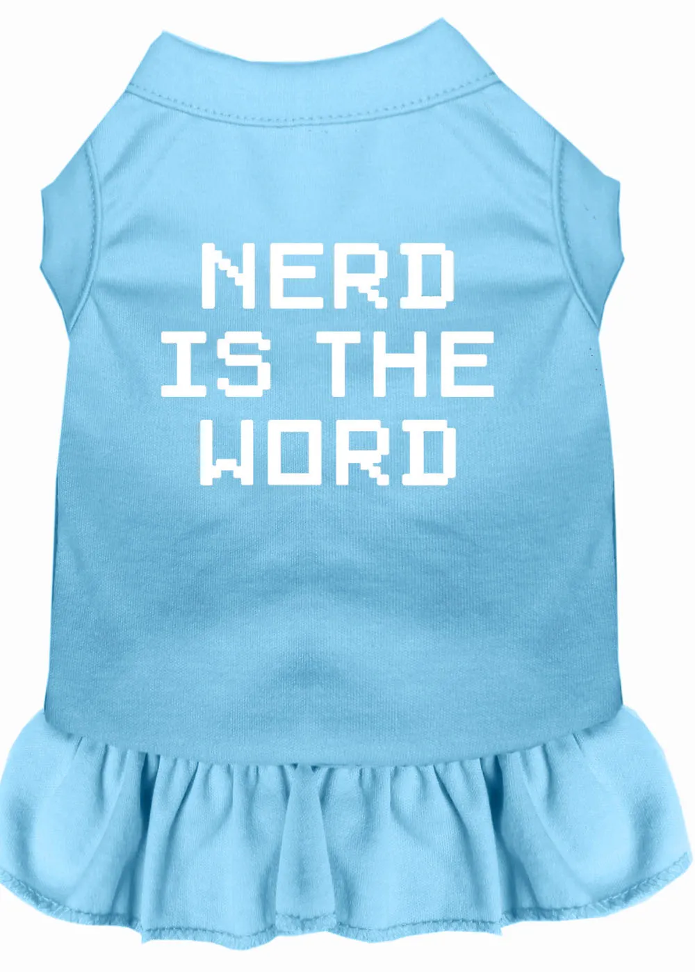 Nerd Is The Word Screen Print Dress Baby Blue Xxl