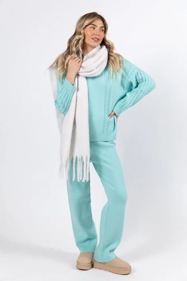 On My List Mint Cable Knit Sweater FINAL SALE