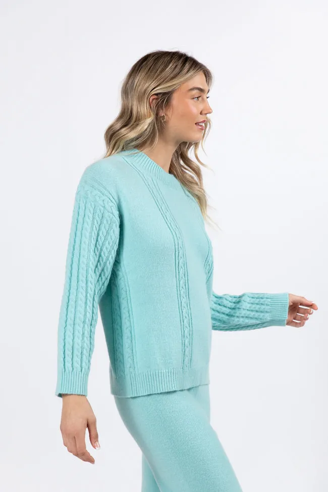 On My List Mint Cable Knit Sweater FINAL SALE