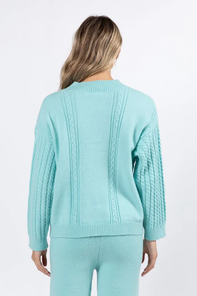 On My List Mint Cable Knit Sweater FINAL SALE