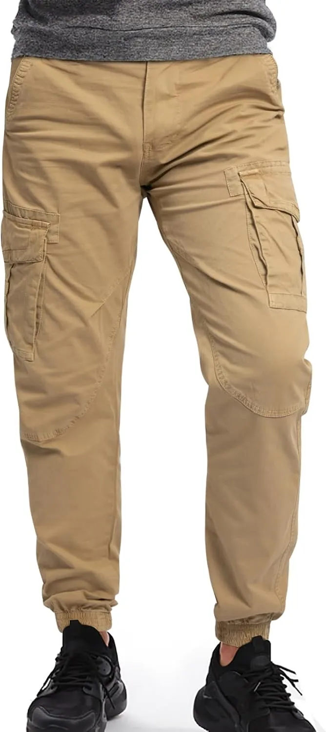 OUTSON Men's Relaxed Fit Cargo Pants 8 Pockets Work Pants Casual Outdoor Pants Ripstop Tactical Pants for Men
