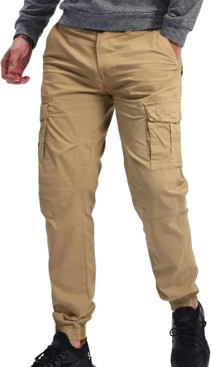 OUTSON Men's Relaxed Fit Cargo Pants 8 Pockets Work Pants Casual Outdoor Pants Ripstop Tactical Pants for Men