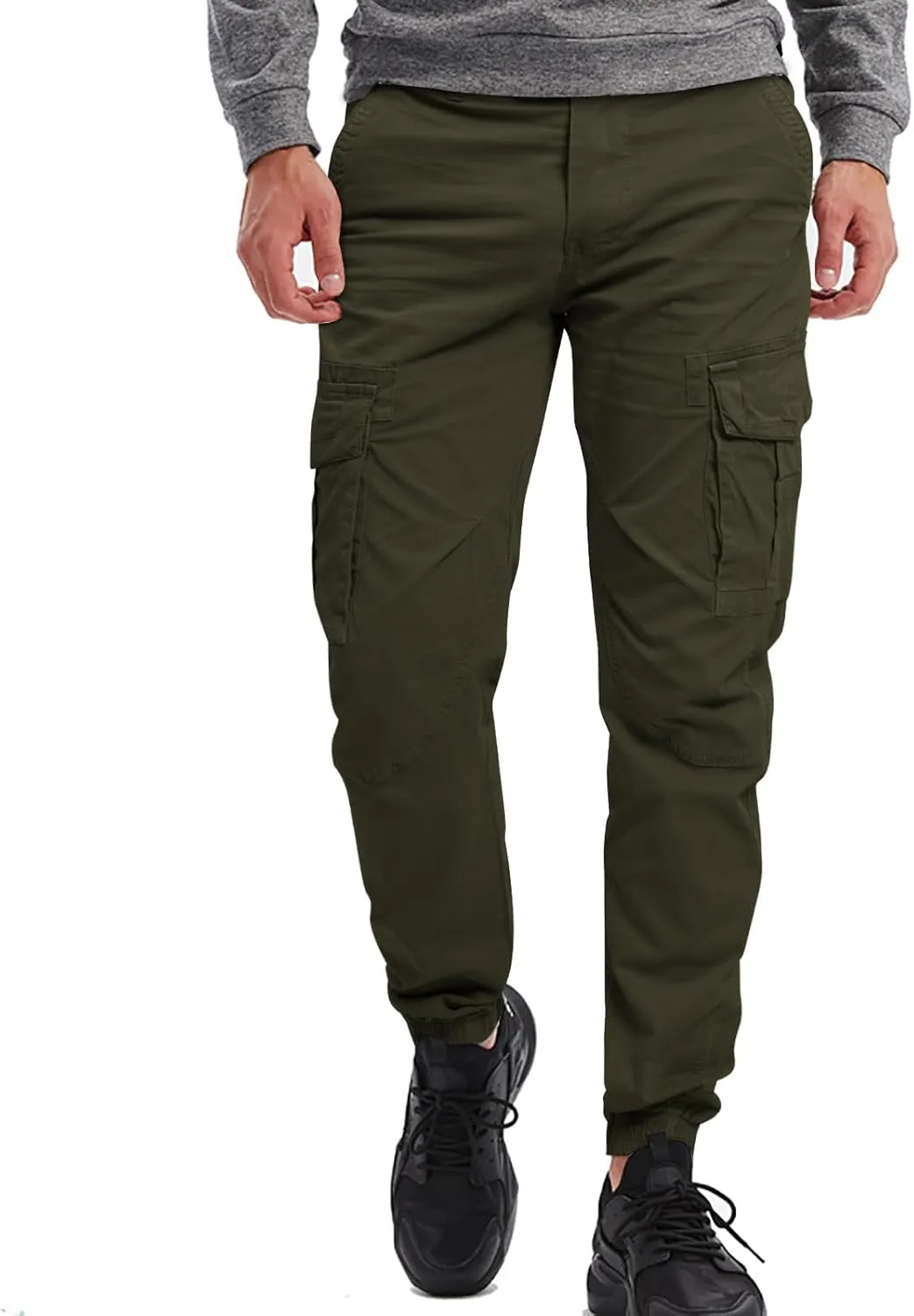 OUTSON Men's Relaxed Fit Cargo Pants 8 Pockets Work Pants Casual Outdoor Pants Ripstop Tactical Pants for Men