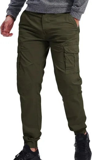 OUTSON Men's Relaxed Fit Cargo Pants 8 Pockets Work Pants Casual Outdoor Pants Ripstop Tactical Pants for Men