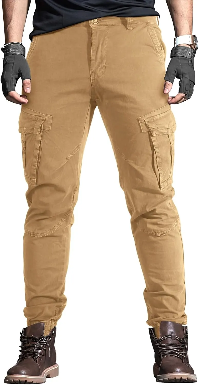OUTSON Men's Relaxed Fit Cargo Pants 8 Pockets Work Pants Casual Outdoor Pants Ripstop Tactical Pants for Men