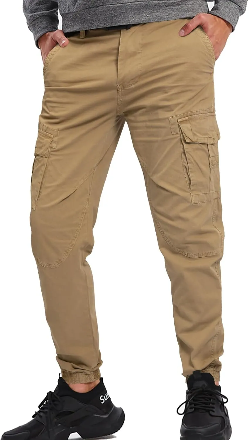 OUTSON Men's Relaxed Fit Cargo Pants 8 Pockets Work Pants Casual Outdoor Pants Ripstop Tactical Pants for Men
