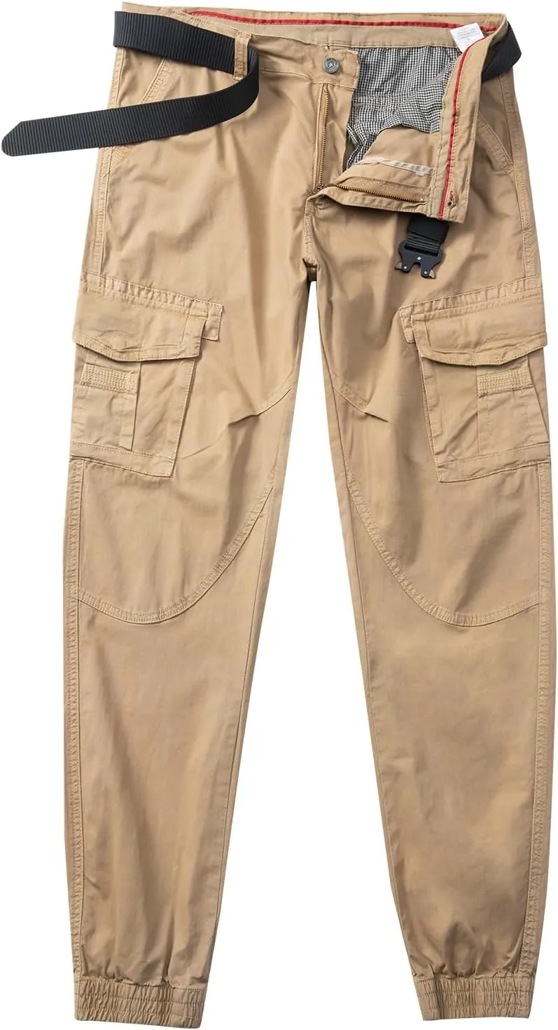 OUTSON Men's Relaxed Fit Cargo Pants 8 Pockets Work Pants Casual Outdoor Pants Ripstop Tactical Pants for Men