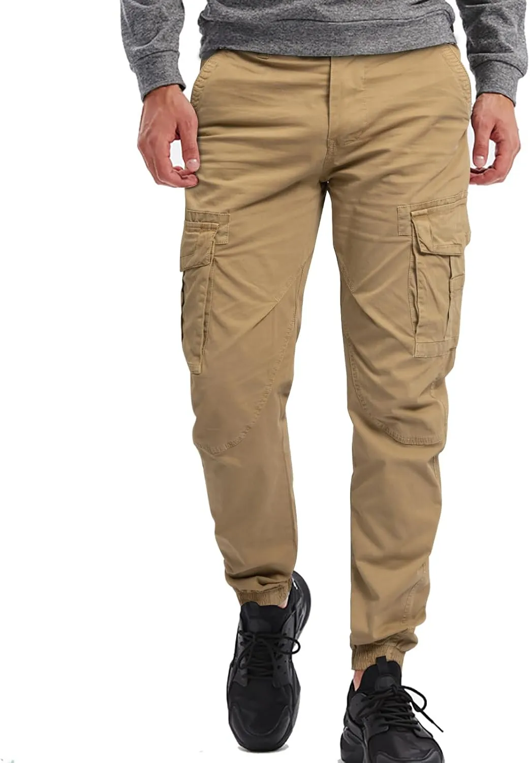 OUTSON Men's Relaxed Fit Cargo Pants 8 Pockets Work Pants Casual Outdoor Pants Ripstop Tactical Pants for Men