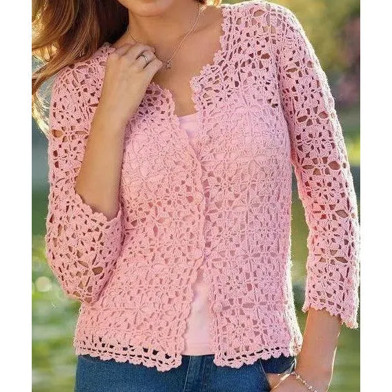 Pink crochet  cardigan