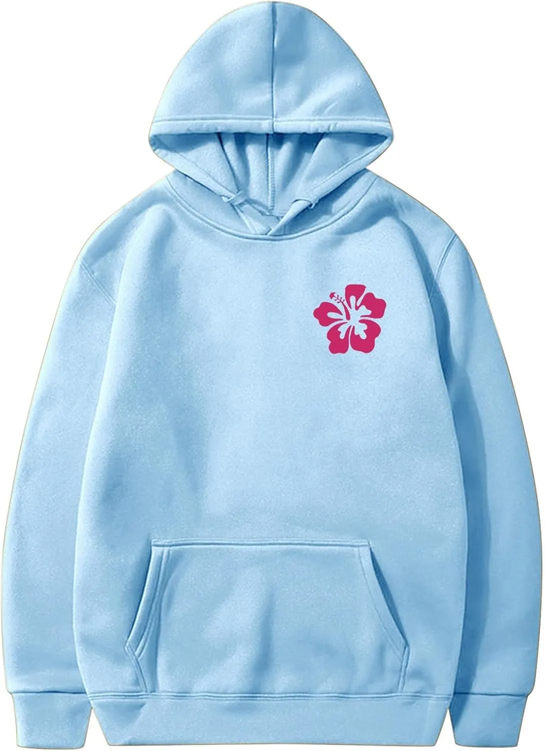 Pink Hoodie Oversized Sweatshirt for Women Teen Girls Letter Graphic Long Sleeve Drawstring Pullover Y2k Hoodies
