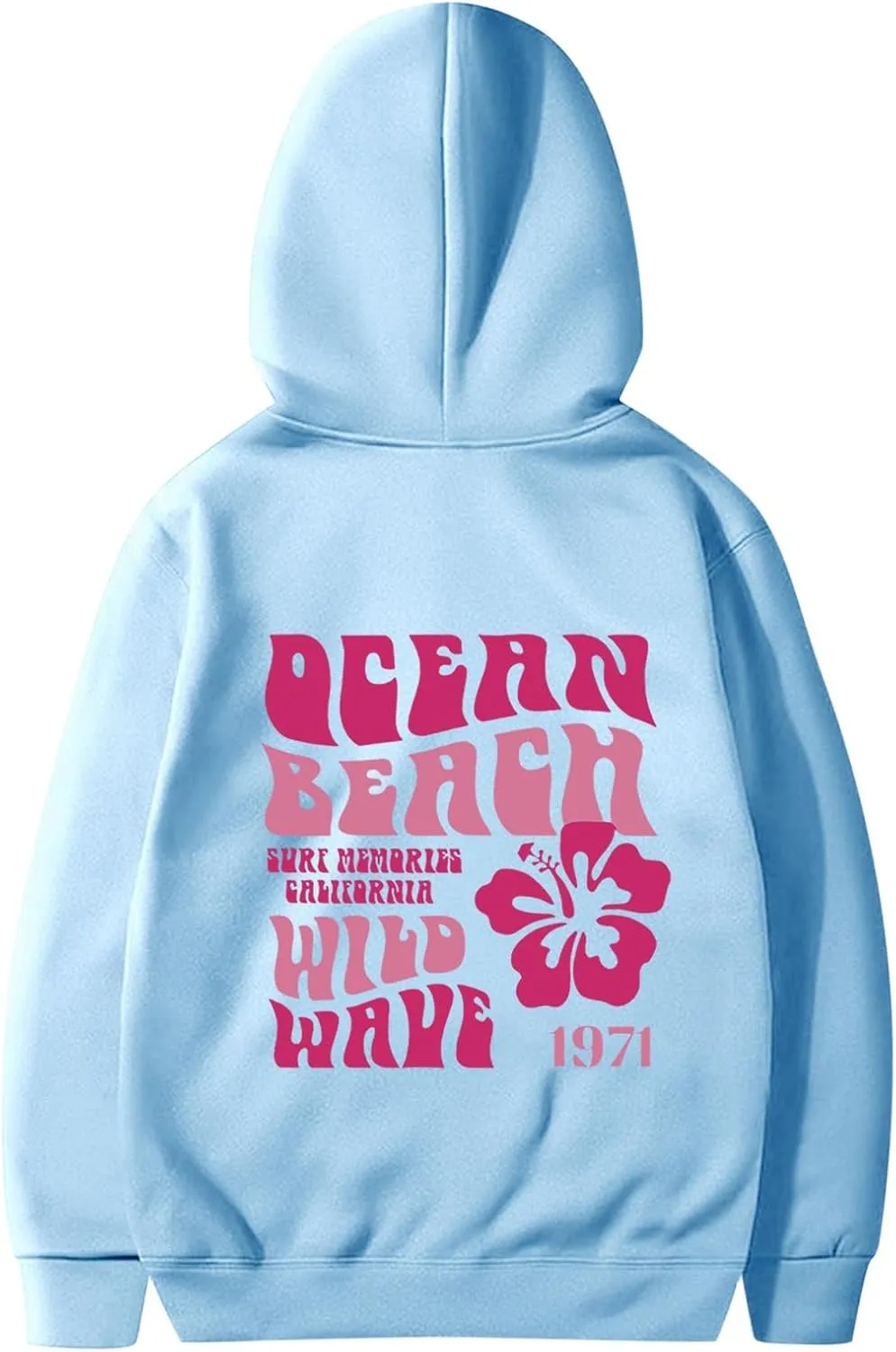 Pink Hoodie Oversized Sweatshirt for Women Teen Girls Letter Graphic Long Sleeve Drawstring Pullover Y2k Hoodies