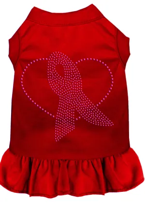 Pink Ribbon Rhinestone Dress Red 4x