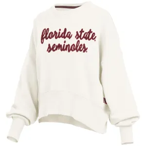 Pressbox Women's Florida State Seminoles Dolman Crew Fleece - Ivory