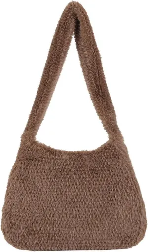 Purse Faux Fur Handbag Aesthetic Accessories Bags Shoulder Bag Y2k Accessories Fuzzy Purses
