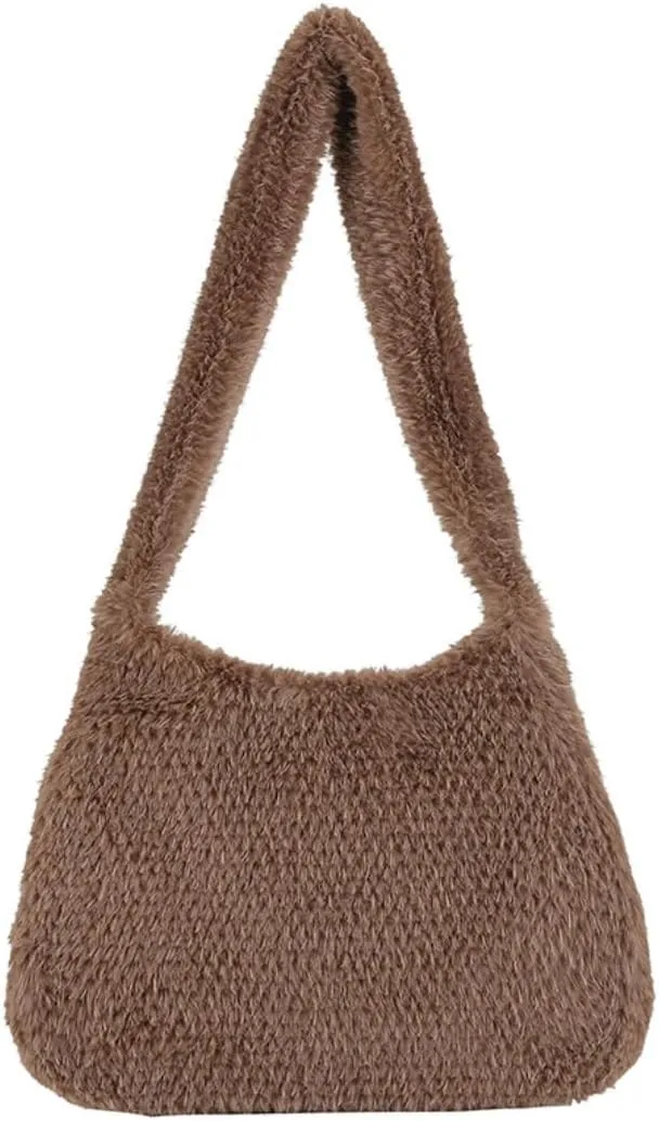 Purse Faux Fur Handbag Aesthetic Accessories Bags Shoulder Bag Y2k Accessories Fuzzy Purses