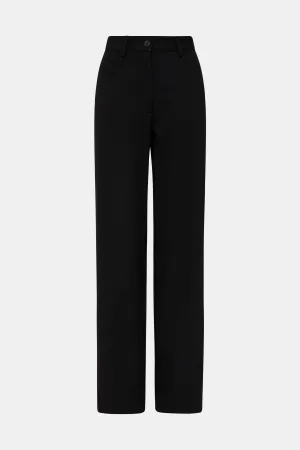 Relaxed Crepe Pant in Black