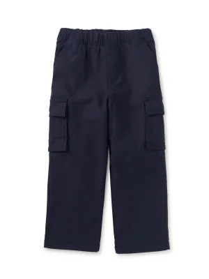 Relaxed Twill Cargo Pants, Indigo