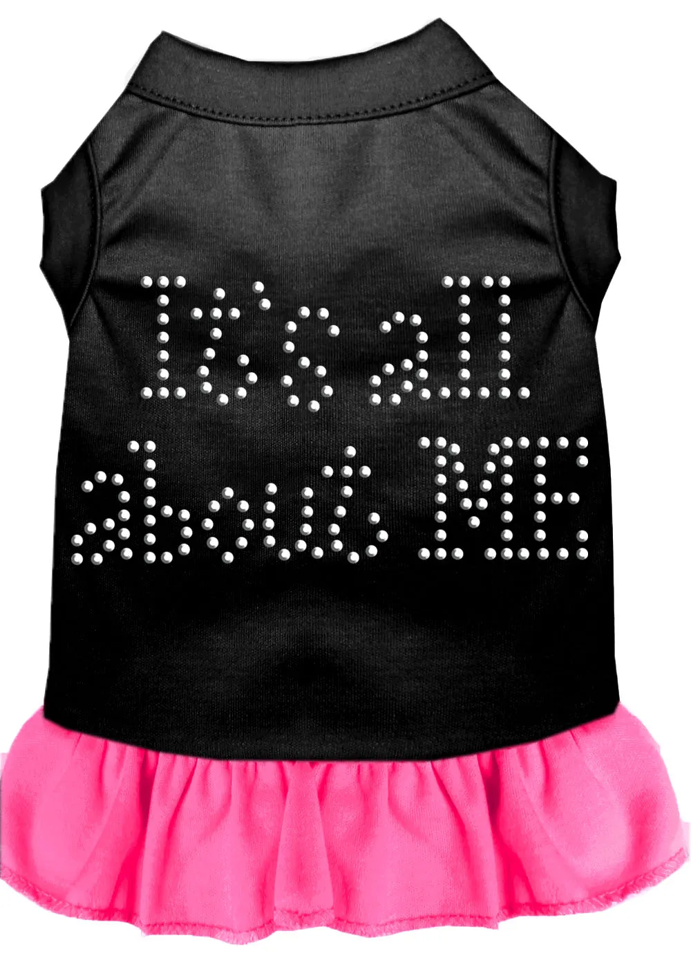 Rhinestone All About Me Dress Black With Bright Pink Xxxl