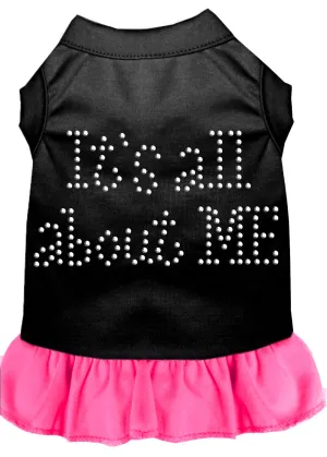 Rhinestone All About Me Dress Black With Bright Pink Xxxl