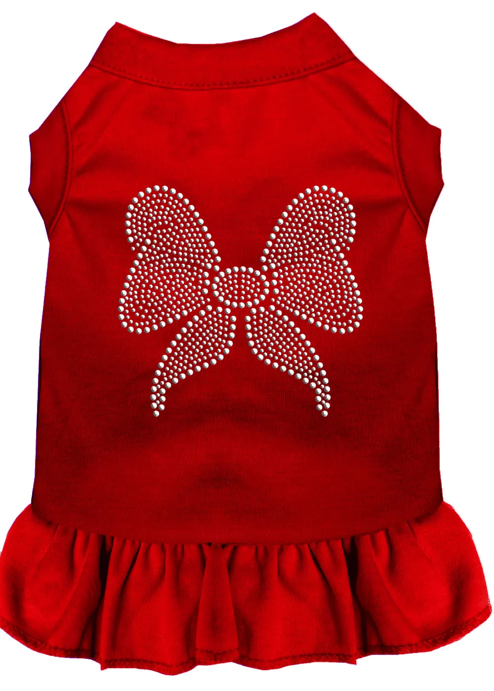 Rhinestone Bow Dress Red Xl