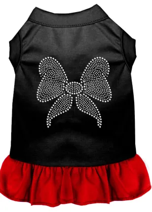 Rhinestone Bow Dresses Black With Red Med