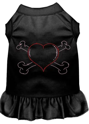 Rhinestone Heart And Crossbones Dress Black Xs