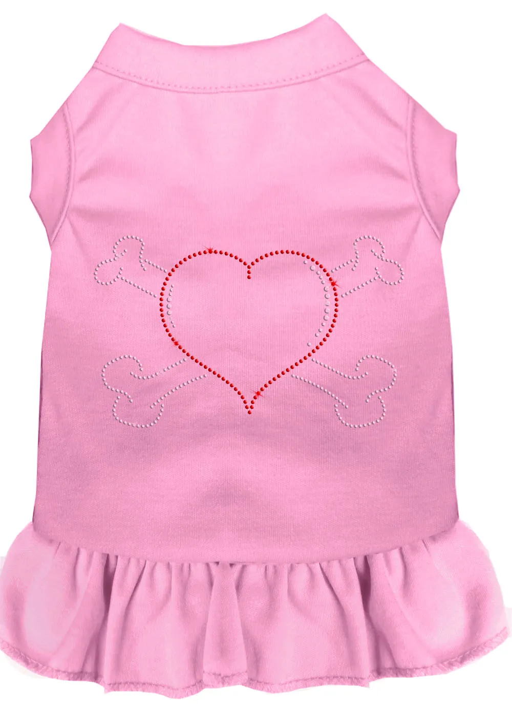 Rhinestone Heart And Crossbones Dress Light Pink 4x