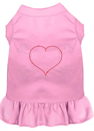 Rhinestone Heart And Crossbones Dress Light Pink 4x