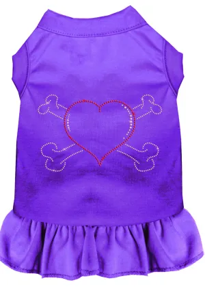 Rhinestone Heart And Crossbones Dress Purple Lg