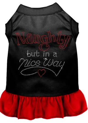 Rhinestone Naughty But In A Nice Way Dress Black With Red Xxxl