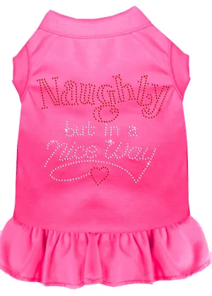 Rhinestone Naughty But In A Nice Way Dress Bright Pink Xs