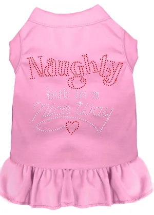 Rhinestone Naughty But In A Nice Way Dress Light Pink Sm
